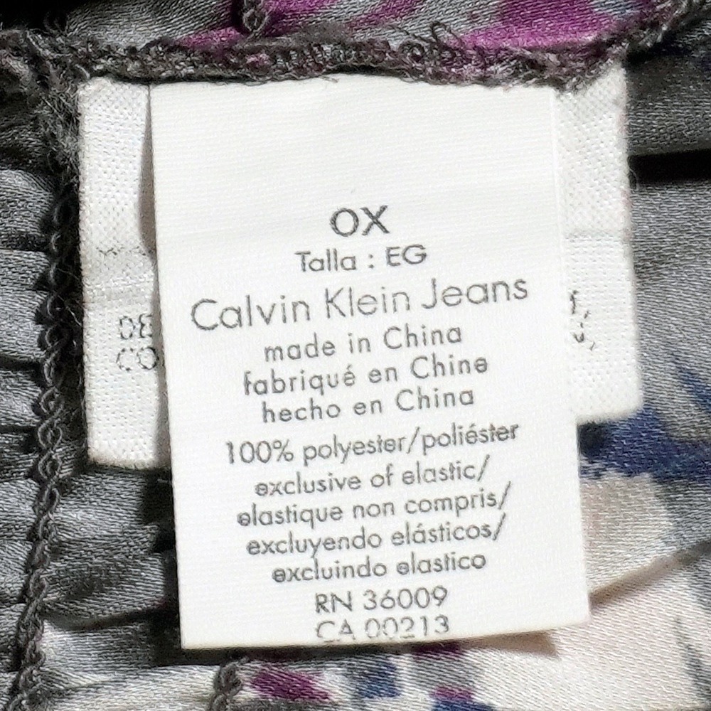 Calvin Klein Abstract Brushstroke Smocked‎ Waist Dolman Blouse 1X - Picture 7 of 8